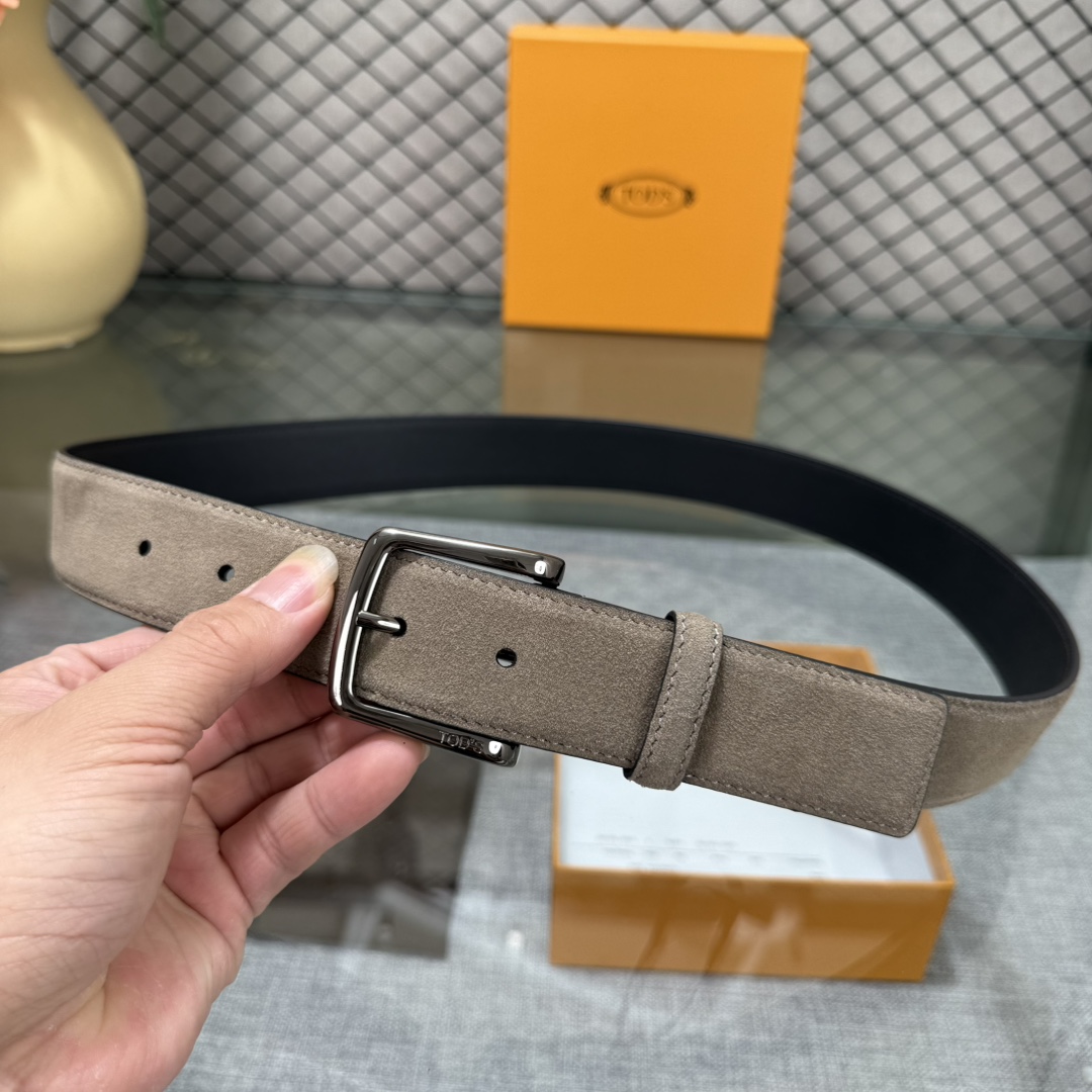 配包装3.5宽TODS家早春新品男士腰带经典T字扣设计，经典耐看！原版开模。