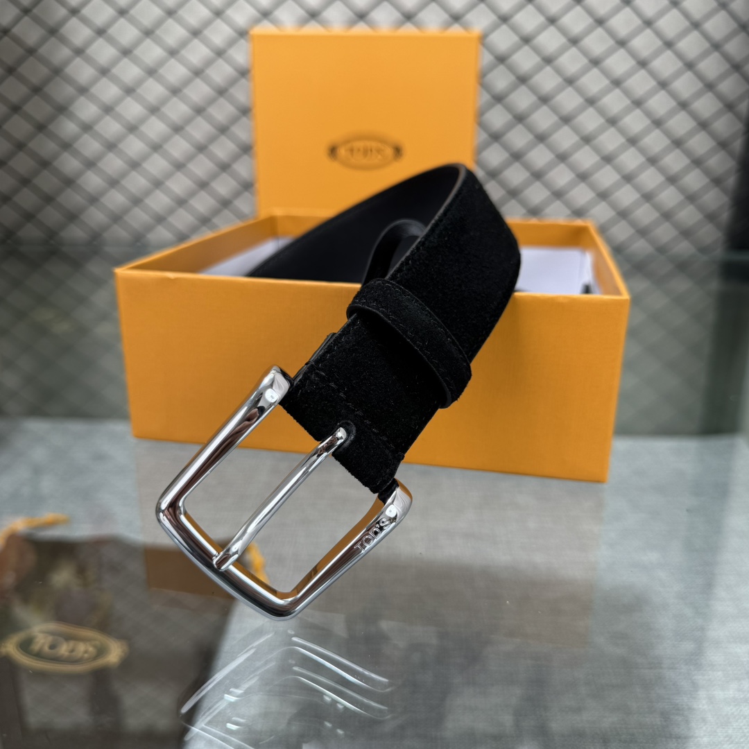 配包装3.5宽TODS家早春新品男士腰带经典T字扣设计，经典耐看！原版开模。