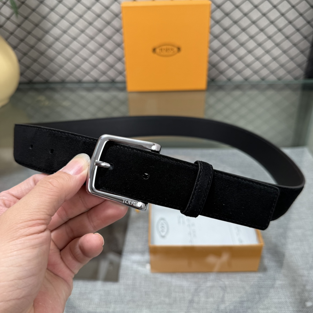 配包装3.5宽TODS家早春新品男士腰带经典T字扣设计，经典耐看！原版开模。