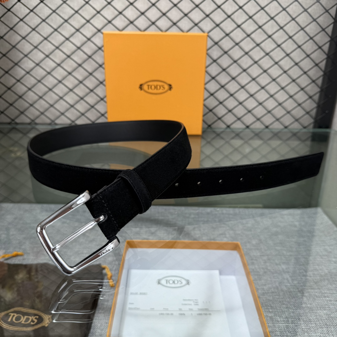 配包装3.5宽TODS家早春新品男士腰带经典T字扣设计，经典耐看！原版开模。