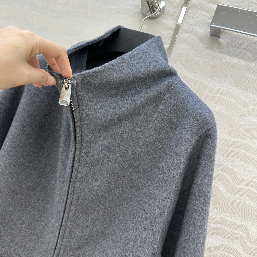 独家首发❤️高端品质！KH极简高智感穿搭！气质立领手工羊绒大衣外套！复古金属双开拉链廓型设计优雅随性，定