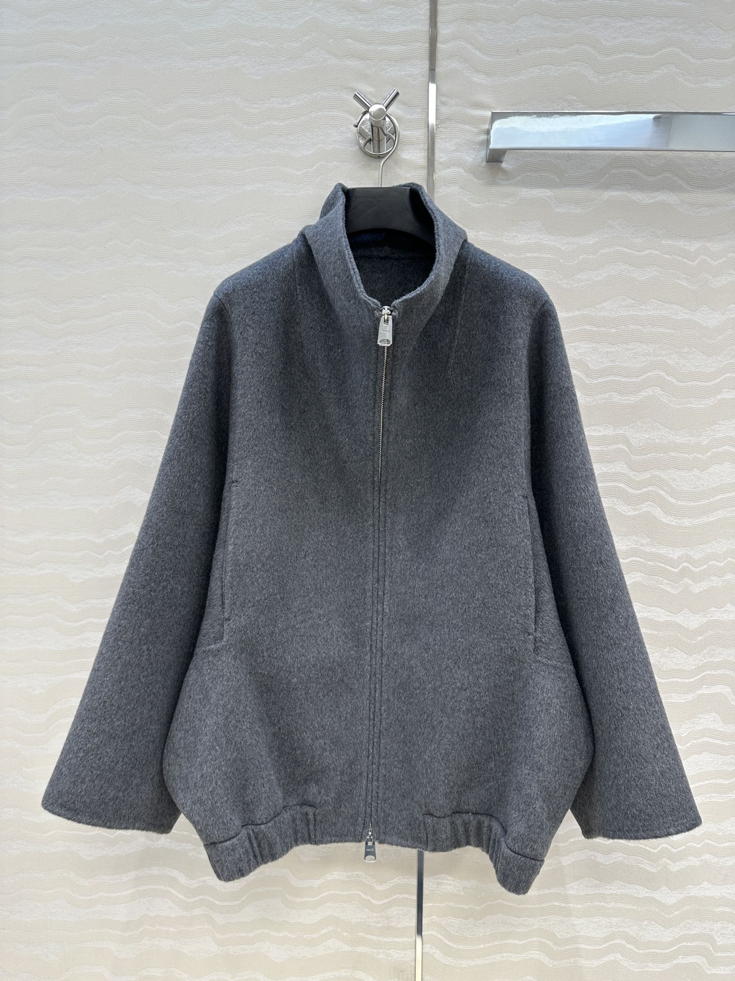 独家首发❤️高端品质！KH极简高智感穿搭！气质立领手工羊绒大衣外套！复古金属双开拉链廓型设计优雅随性，定