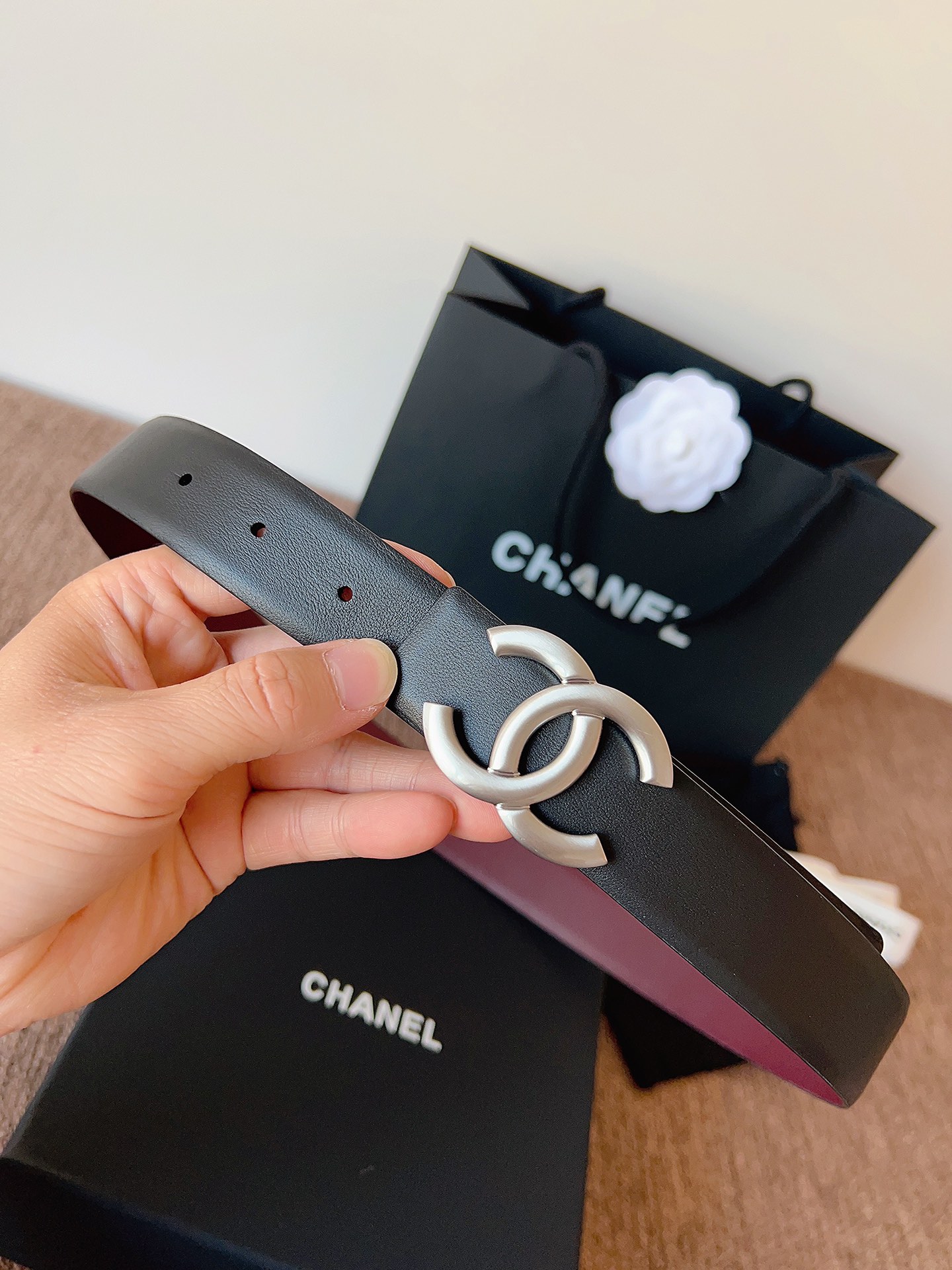 Chanel 代购级 香奈儿 CHANEL 双面进口头层 小牛皮 纯铜五金 低调奢华