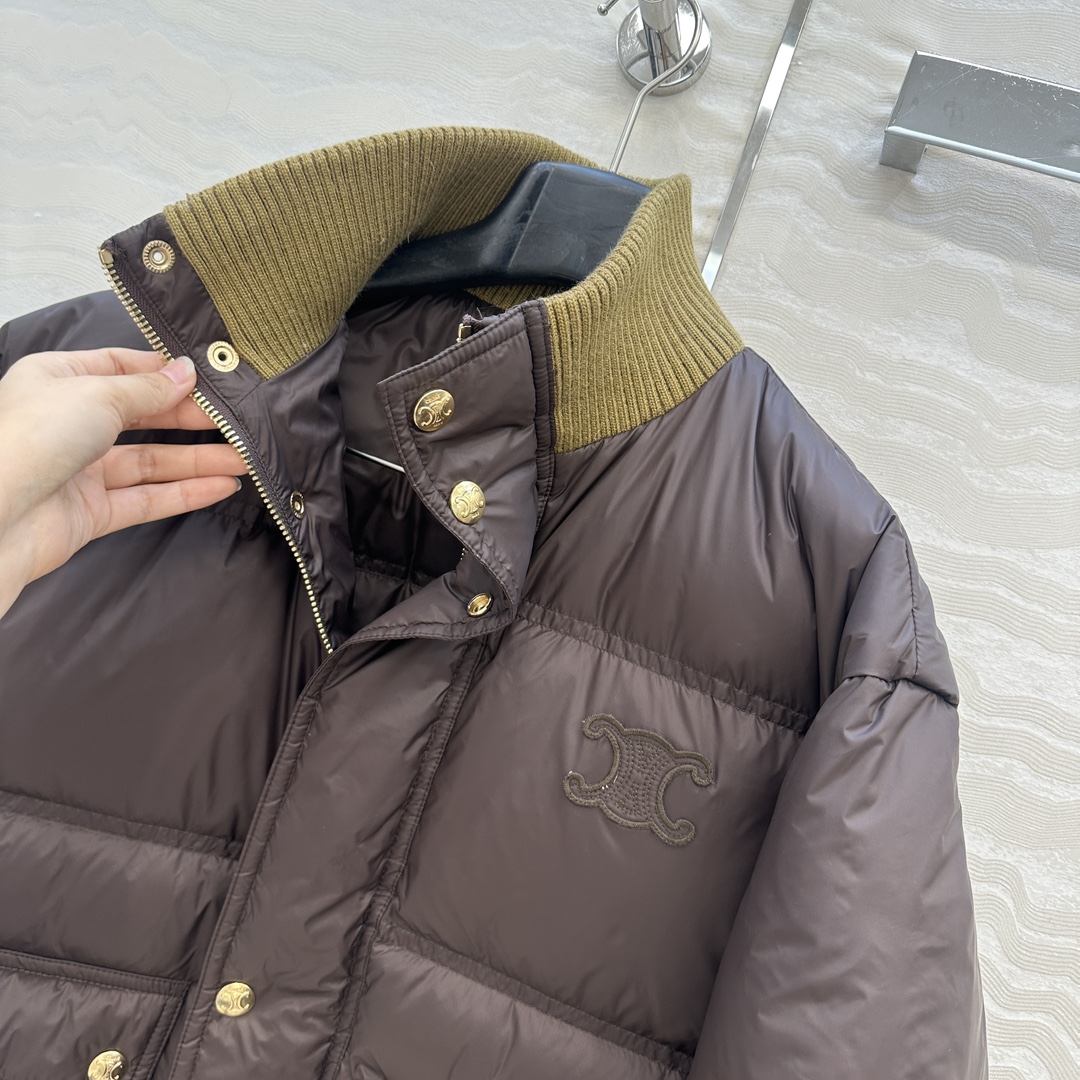 独家首发💙原单品质CE英伦风穿搭！美拉徳凯旋门刺绣羽绒服。定制羊毛罗纹，经典夹克面包服高级感满满的。进口