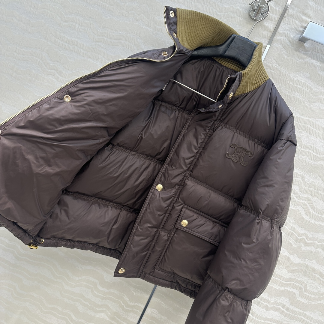 独家首发💙原单品质CE英伦风穿搭！美拉徳凯旋门刺绣羽绒服。定制羊毛罗纹，经典夹克面包服高级感满满的。进口