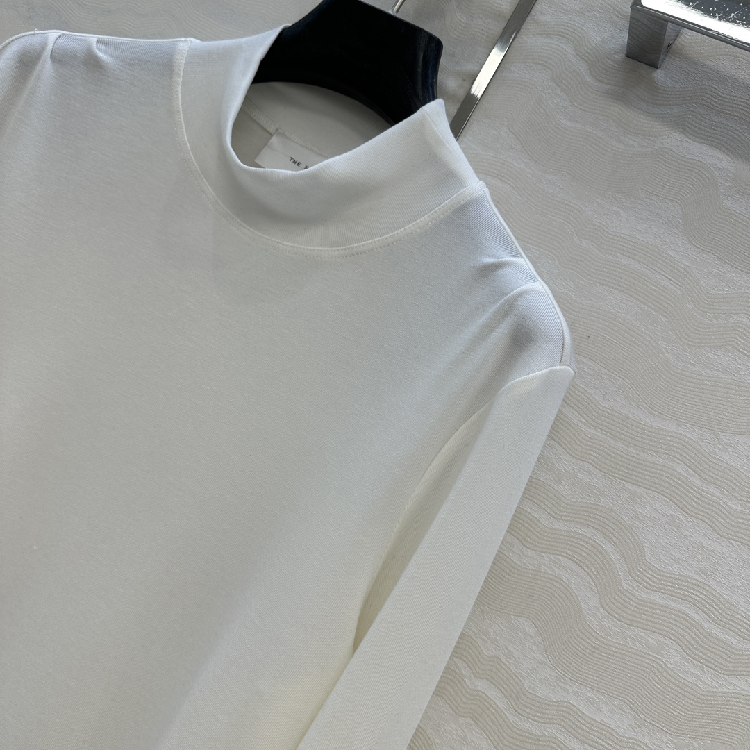 独家首发❤️原单品质，Row风纸片人穿搭！进口天丝羊毛半高领打底衫！锁骨捏褶设计。超级显瘦神器！极简叠搭