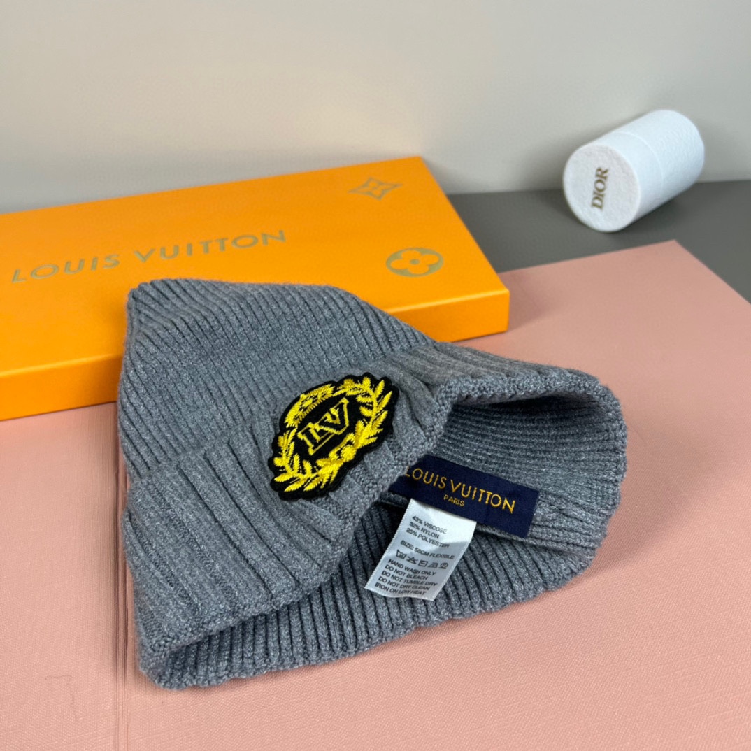 配防尘袋路易威登LOUIS VUITTON🎩官方热卖爆款，羊毛针织毛线帽，时尚好品质高端大气，超柔软！超