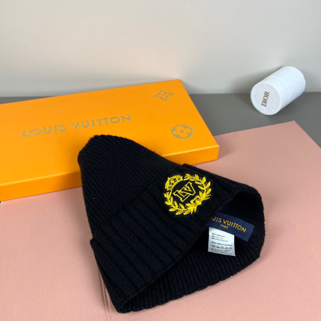 配防尘袋路易威登LOUIS VUITTON🎩官方热卖爆款，羊毛针织毛线帽，时尚好品质高端大气，超柔软！超
