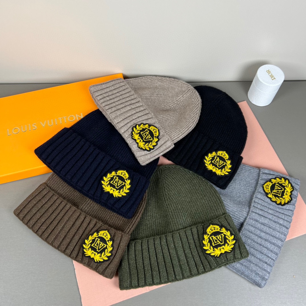 配防尘袋路易威登LOUIS VUITTON🎩官方热卖爆款，羊毛针织毛线帽，时尚好品质高端大气，超柔软！超