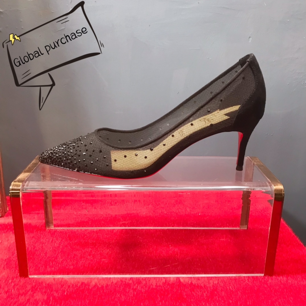 NO:574071,High-end customized autumn and winter diamond model classic series!  H7Cm, size 34-42. Customized models are non-refundable and non-exchangeable. -012. Black deerskin, black imitation diamond. Official website synchronization. Standard European size Reference:-012 Color: black Material: fishnet/diamond Lining: goat leather Heel high: 7Cm Sole: leather sole Size: EUR 34-42 (US 4-11):,, christian louboutin19860909高端订制 秋冬钻石款精典系列！ H7Cm,尺码34-42码.订制款不退不换.-012.黑色鹿皮,黑色仿奥钻.官网同步. 标准欧码 Reference:-012 Color:black Material:fishnet/diamond Lining:goat leather Heel heigh:7Cm Sole:leather sole Size:EUR 34－42（US 4一11) :,,christian louboutin,Women's Shoes