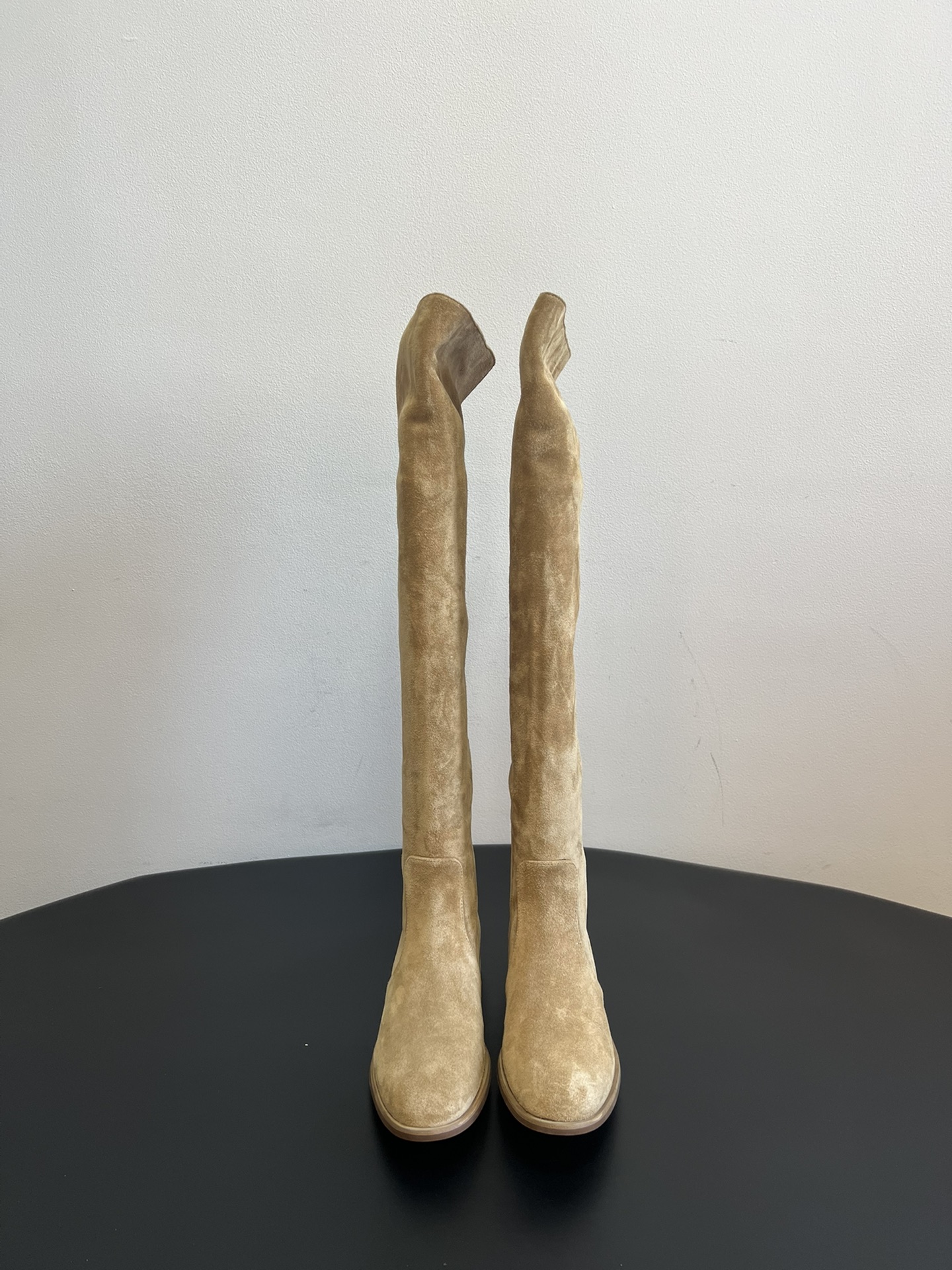 Gianvito Ross*复古麂皮过膝长筒靴采用绒面革材质，质感细腻，呈现出高级的哑光效果，且不同颜色