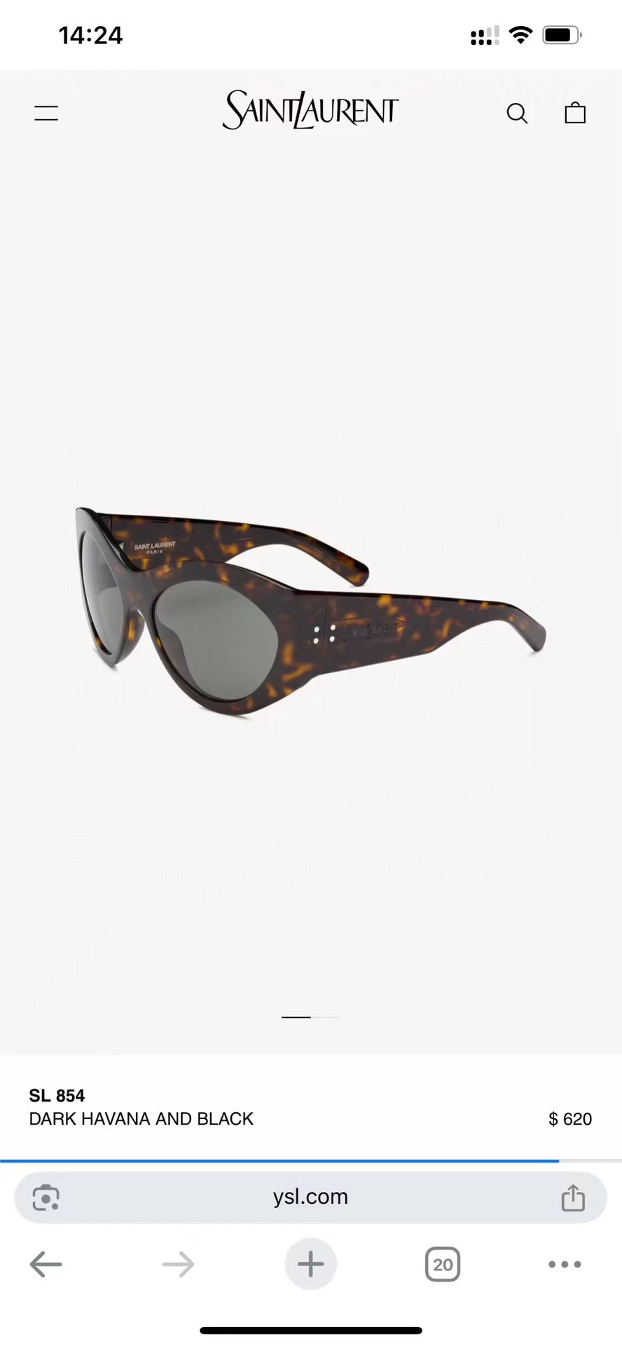 ‼️ 官网图 SAINT LAURENTMOD：SL854size：58口18-125