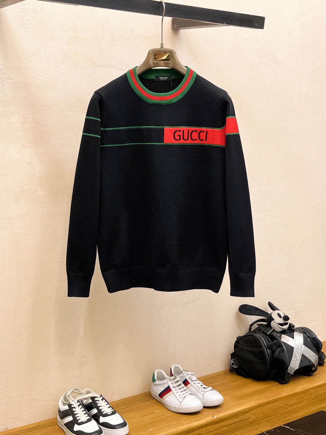 Gucci Wool Blend Sweater Classic Crewneck Knitwear