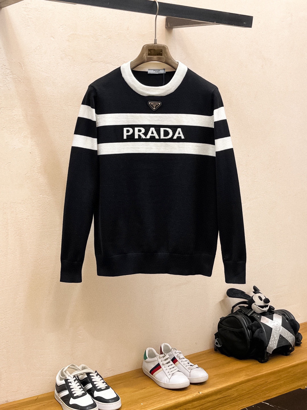 Prada Wool-Blend Pullover Sweater | Classic Crewneck | Slim Fit