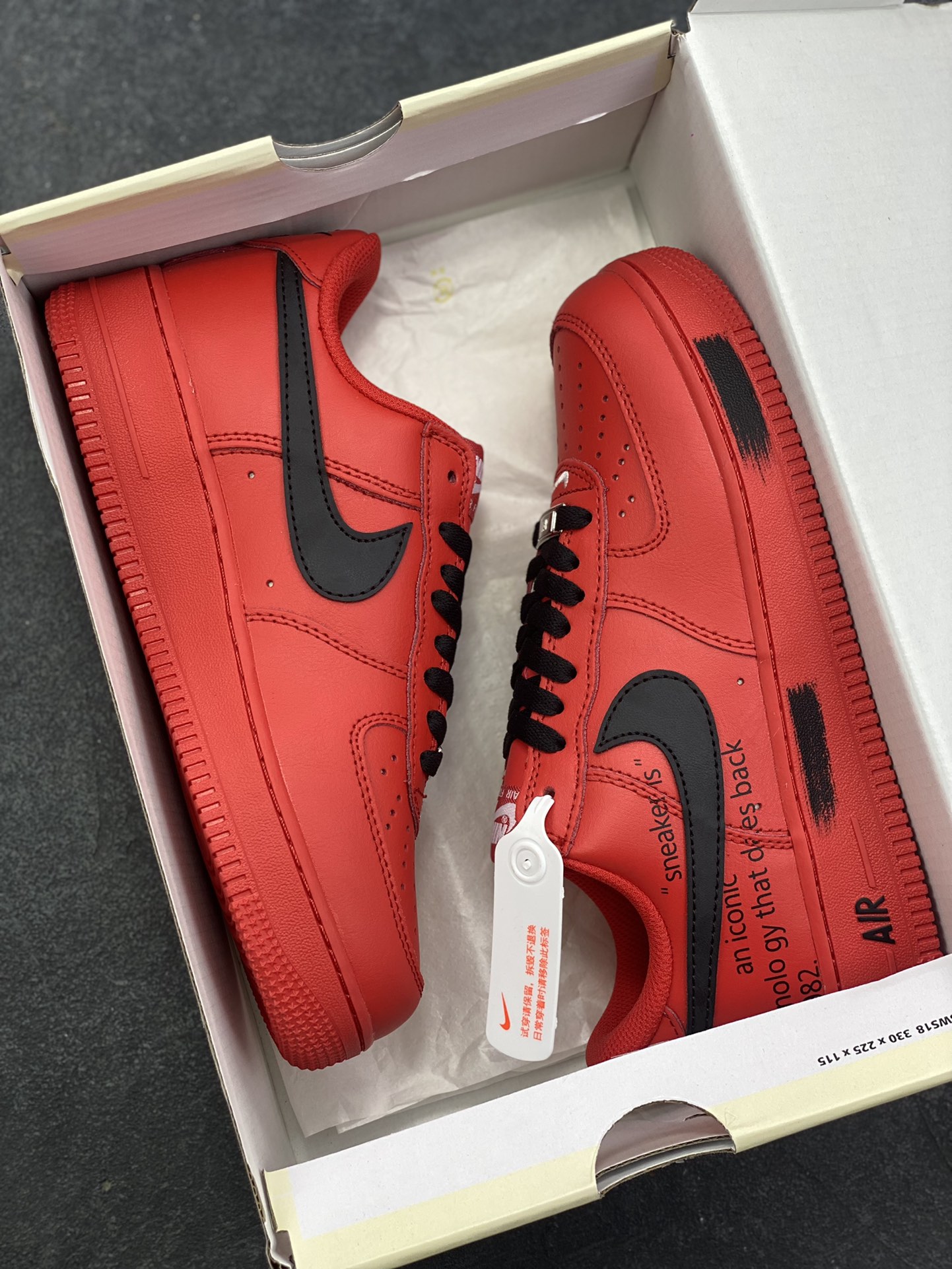 图片[9]-Nike Air Force 1 Low 英文红黑勾 原楦头原纸板 打造纯正空军版型 专注外贸渠道 全掌内置蜂窝气垫 原盒配件 原厂中底钢印、拉帮完美 货号：FD7039-600 尺码：36 36.5 37.5 38 38.5 39 40 40.5 41 42 42.5 43 44 44.5 45-选品中心