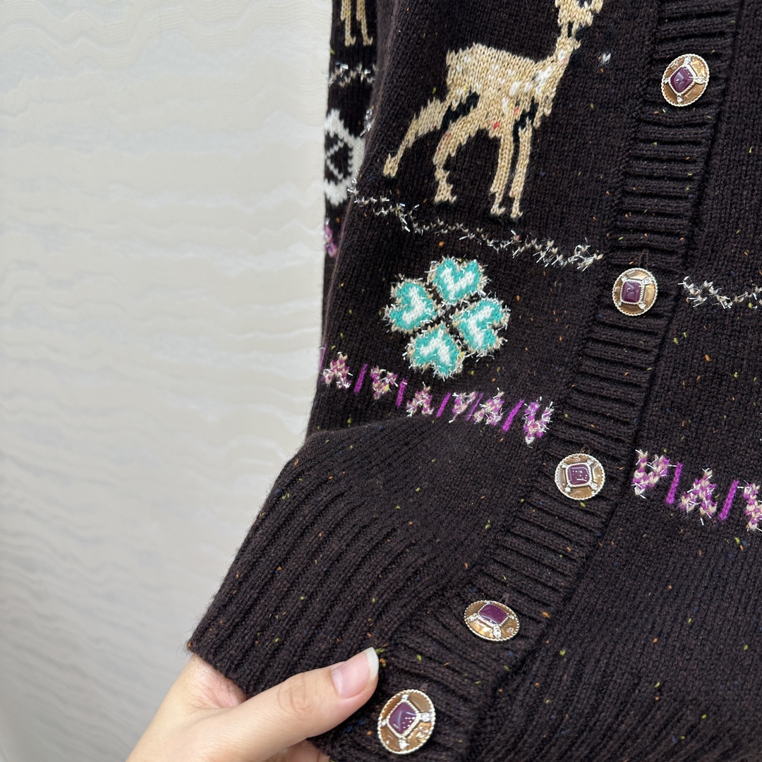 爆单推荐，原单品质，25N Coconeige滑雪系列开衫外套。非常有冬日氛围感圣诞🎄费尔岛勾花图案，经