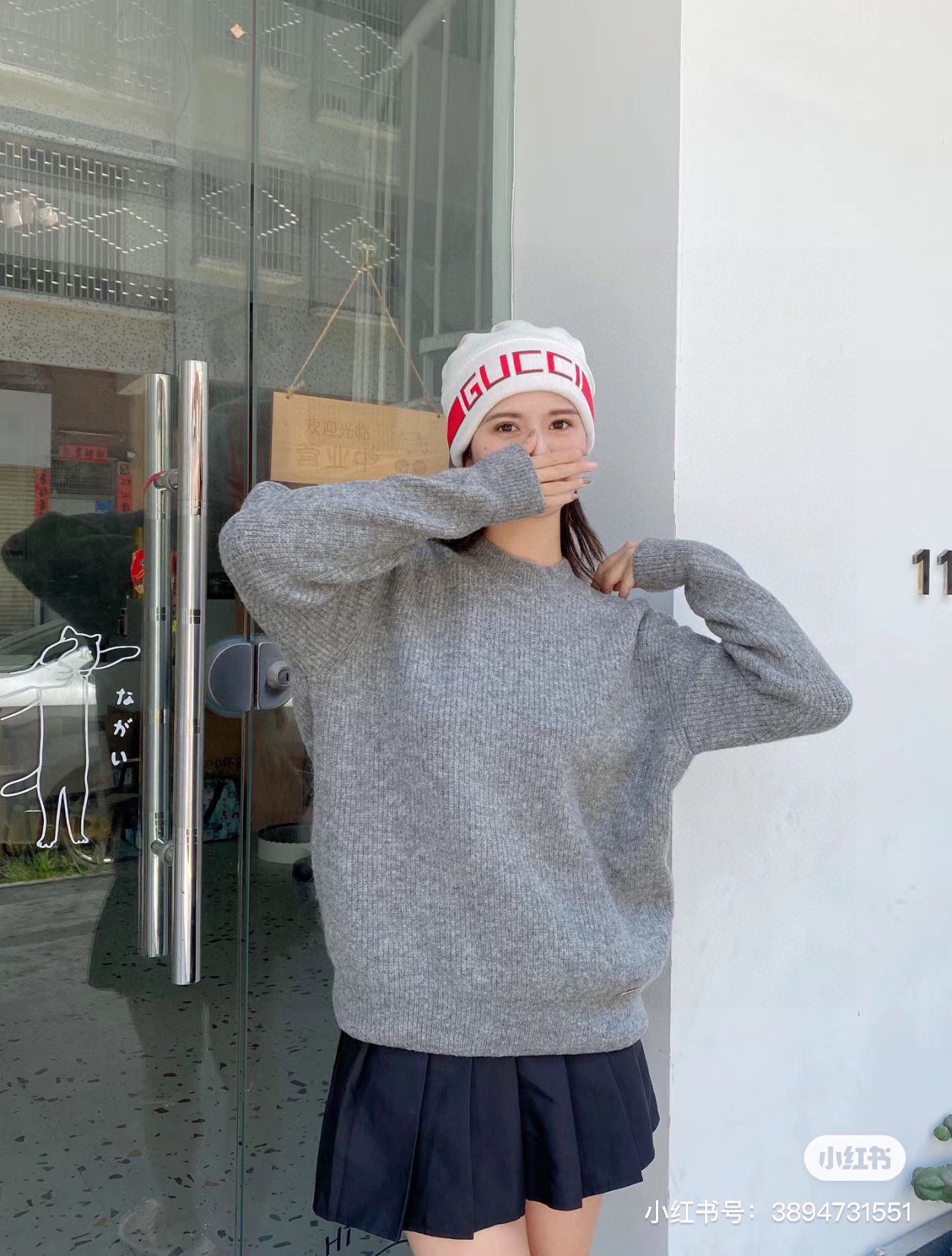 配防尘袋GUCCI 古奇原单帽子官网新品发带装饰针织帽，爱心][爱心]羊毛羊绒双层帽子😱😘保暖又时尚，简