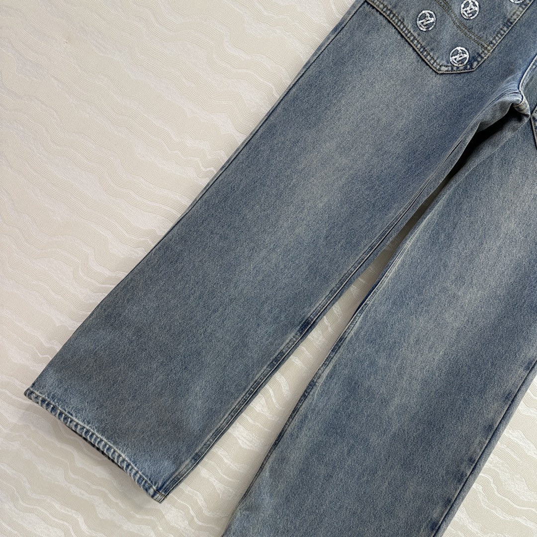 原单品质❤️爆单推荐，L滑雪系列金币珠片丹尼牛仔系列！MONOGRAM口袋刺绣logo牛仔长裤！经典直筒