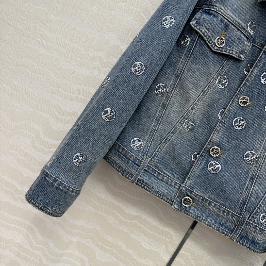 原单品质❤️爆单推荐，L滑雪系列金币珠片丹尼牛仔系列！MONOGRAM满幅刺绣logo牛仔夹克外套！经典