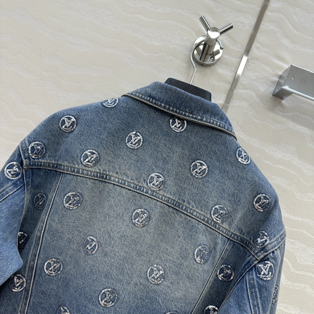 原单品质❤️爆单推荐，L滑雪系列金币珠片丹尼牛仔系列！MONOGRAM满幅刺绣logo牛仔夹克外套！经典