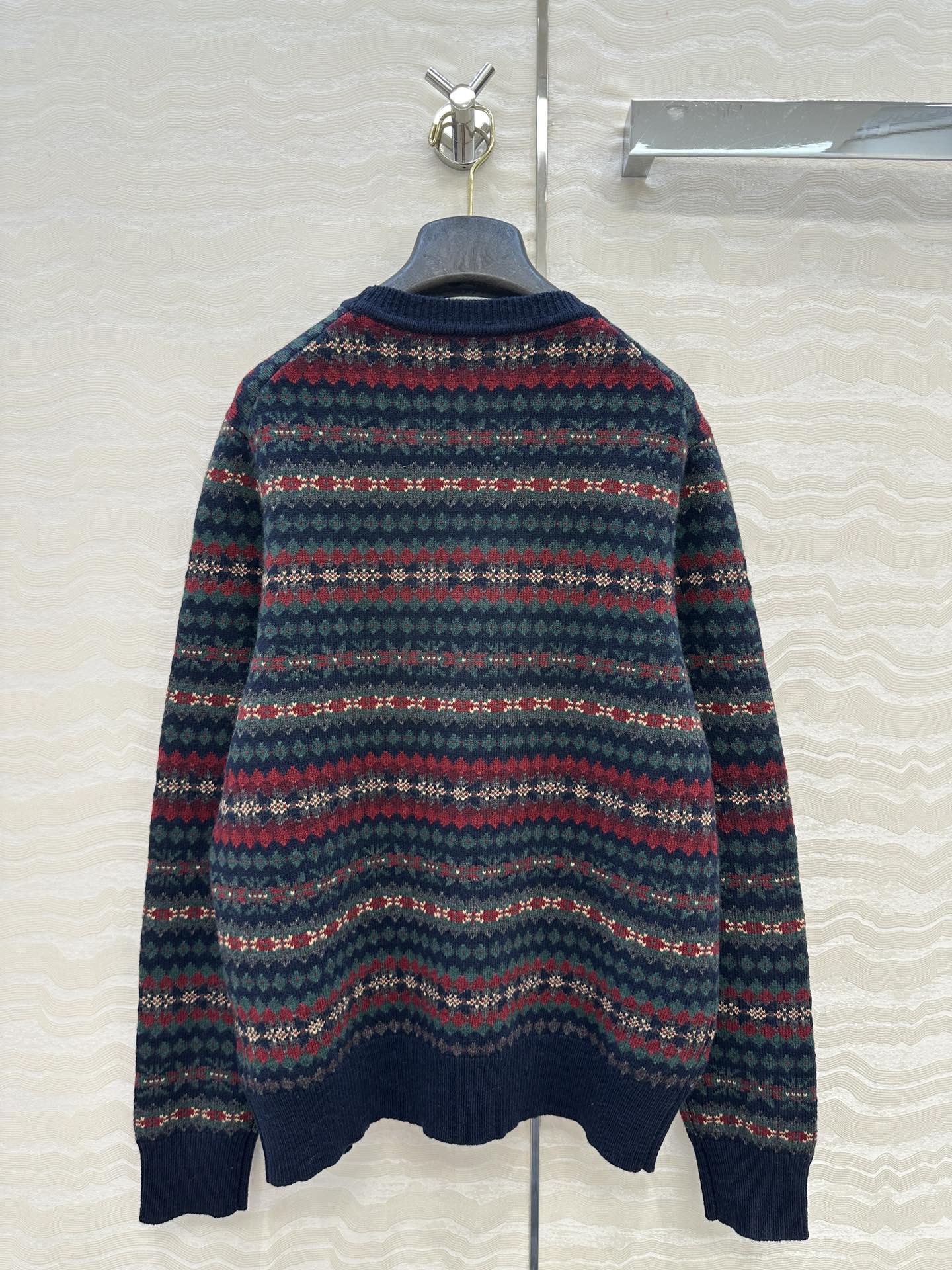 独家首发❤️原单品质❤️RL浓郁美式风，费尔岛嵌花羊毛小翻领外套，满满的北欧度假风🎀定位色彩嵌花图案！拥