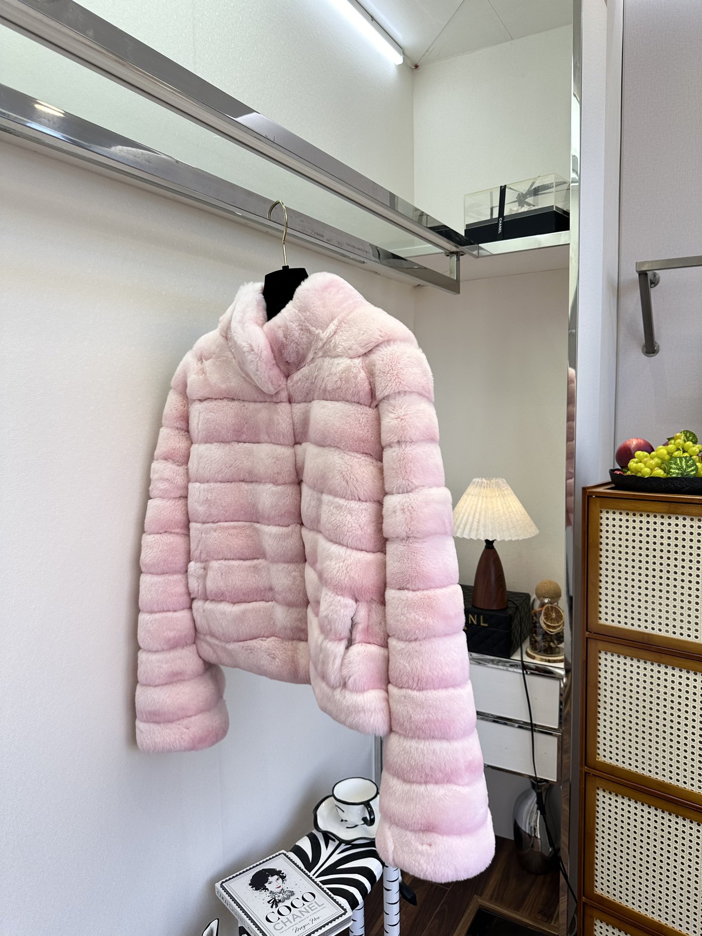 Luxury Rabbit Fur High Neck Sweater - Exquisite Soft Pink Tones, Limited Edition 5 i1762783156 1709 3