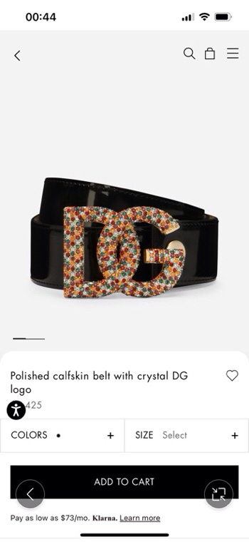 杜嘉班纳 全新小牛皮腰带，优雅简约配饰，缀以满天星电镀金属 DG 交叉造型徽标搭扣，4.0cm