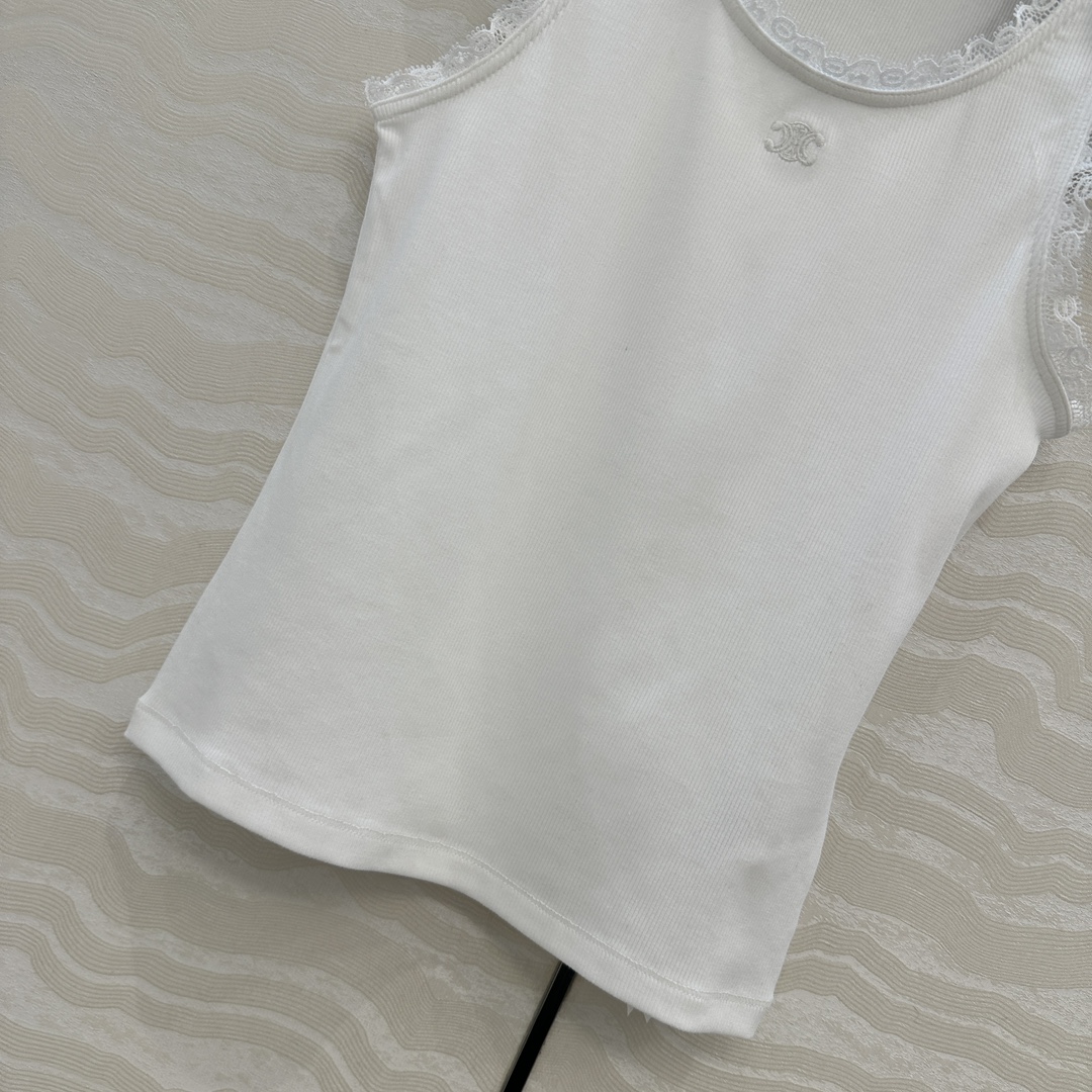 爆单推荐❤️原单品质，CE26早春新品，气质蕾丝花边小背心，，时髦精必备单品解锁所有穿搭！定位刺绣凯旋门