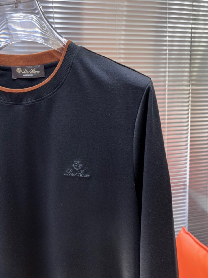 Loro Piana 诺悠翩雅 2025ss 秋冬新品男士羊毛长袖T恤针织圆领衫，高奢内敛低调，轻松驾驭