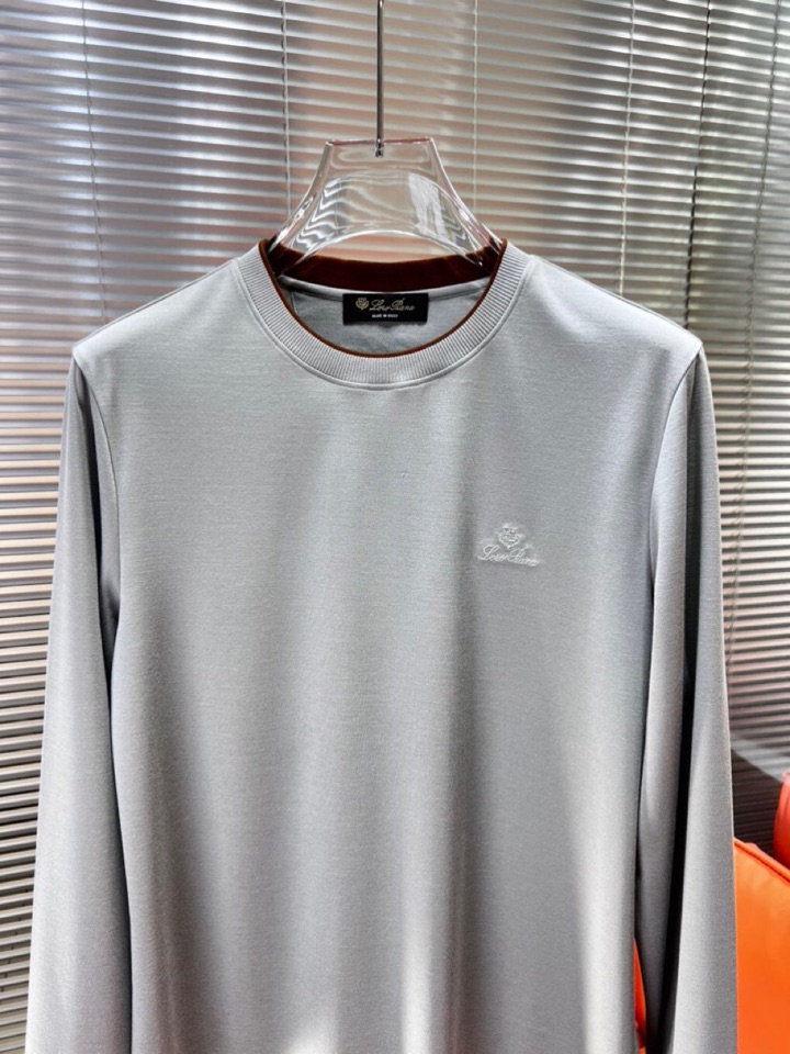 Loro Piana 诺悠翩雅 2025ss 秋冬新品男士羊毛长袖T恤针织圆领衫，高奢内敛低调，轻松驾驭