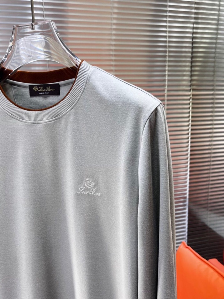 Loro Piana 诺悠翩雅 2025ss 秋冬新品男士羊毛长袖T恤针织圆领衫，高奢内敛低调，轻松驾驭
