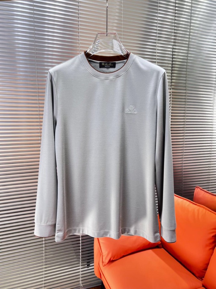 Loro Piana 诺悠翩雅 2025ss 秋冬新品男士羊毛长袖T恤针织圆领衫，高奢内敛低调，轻松驾驭