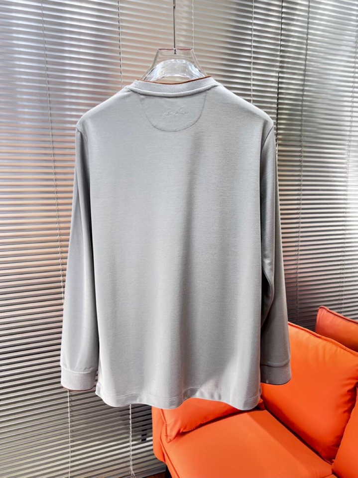 Loro Piana 诺悠翩雅 2025ss 秋冬新品男士羊毛长袖T恤针织圆领衫，高奢内敛低调，轻松驾驭