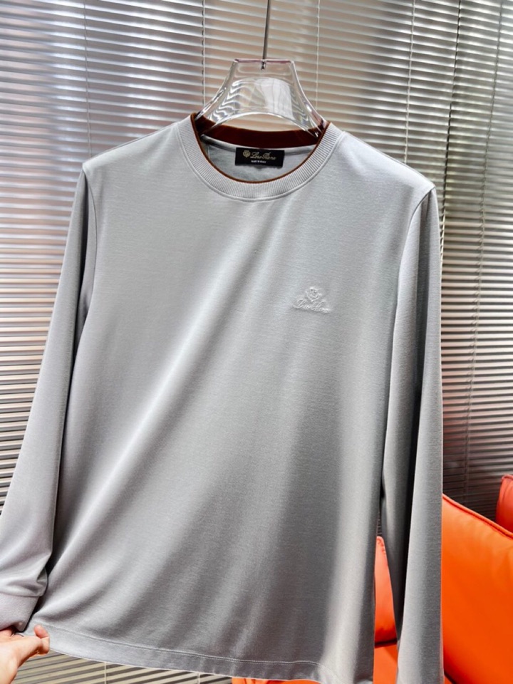 Loro Piana 诺悠翩雅 2025ss 秋冬新品男士羊毛长袖T恤针织圆领衫，高奢内敛低调，轻松驾驭