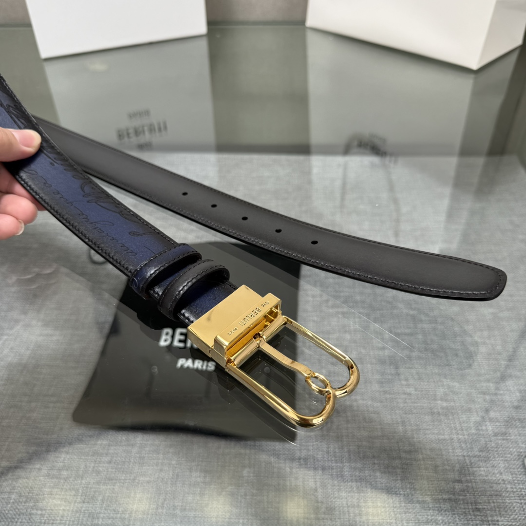配原包装3.5宽Berluti 布鲁提 新款上新🆕 最新款男士腰带，高端质感感受，顶级擦色小牛皮质感极好