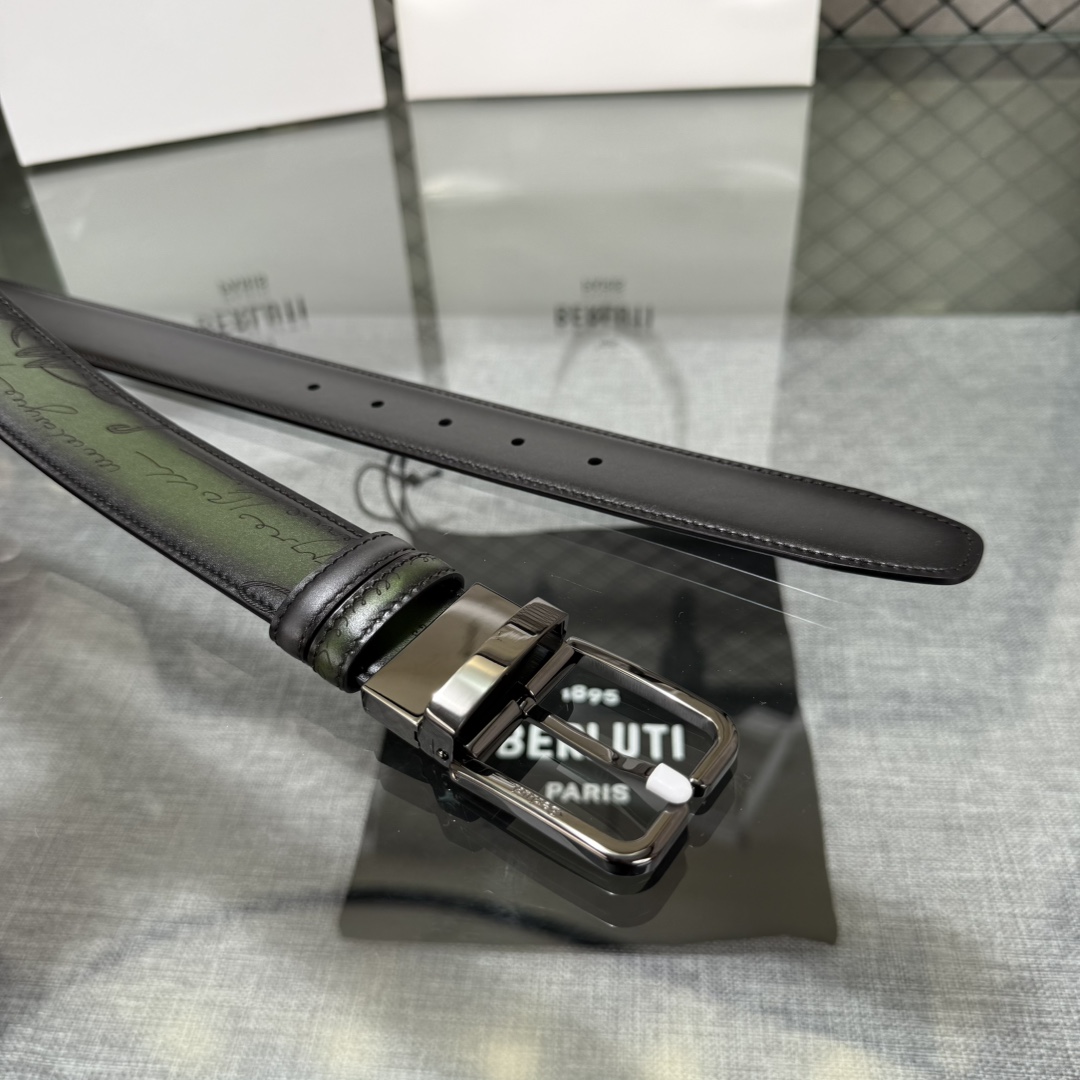 配原包装3.5宽Berluti 布鲁提 新款上新🆕 最新款男士腰带，高端质感感受，顶级擦色小牛皮质感极好