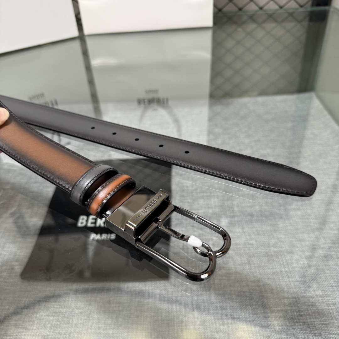 配原包装3.5宽Berluti 布鲁提 新款上新🆕 最新款男士腰带，高端质感感受，顶级擦色小牛皮质感极好