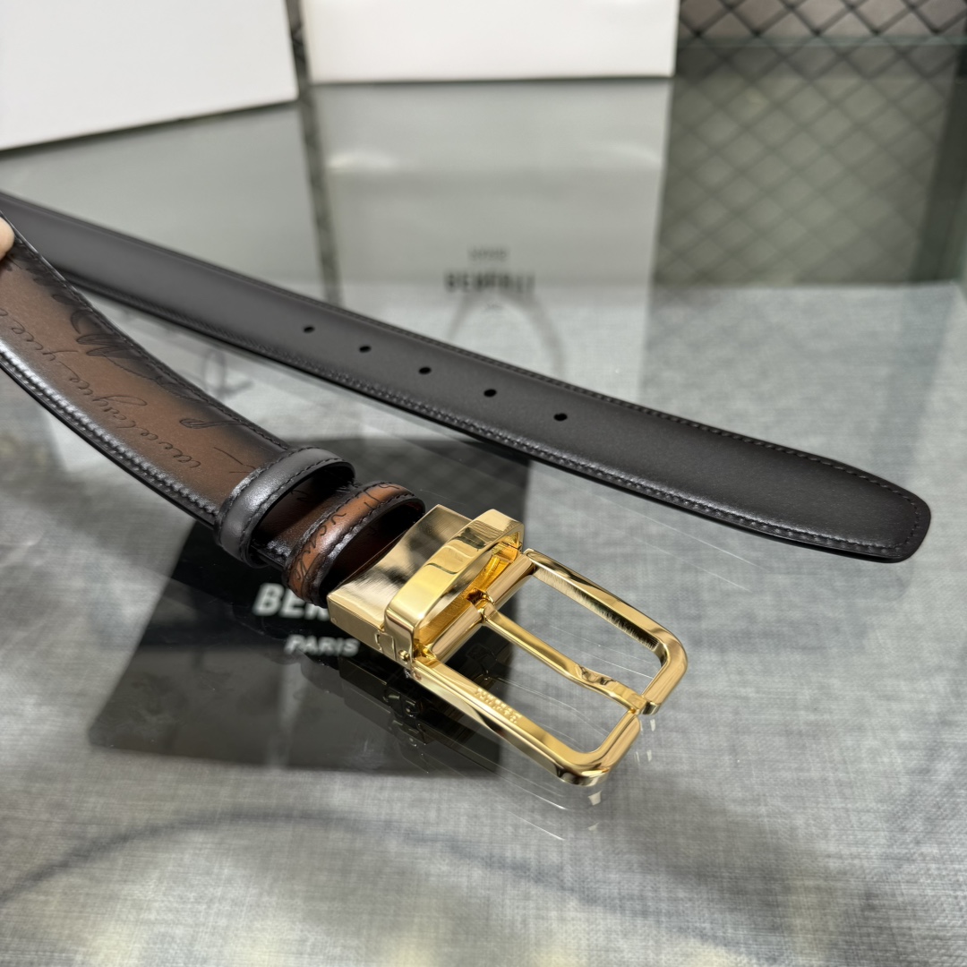 配原包装3.5宽Berluti 布鲁提 新款上新🆕 最新款男士腰带，高端质感感受，顶级擦色小牛皮质感极好