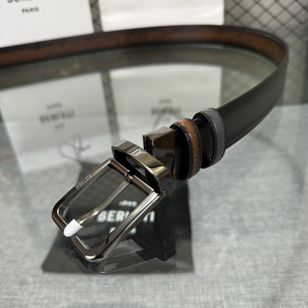 配原包装3.5宽Berluti 布鲁提 新款上新🆕 最新款男士腰带，高端质感感受，顶级擦色小牛皮质感极好