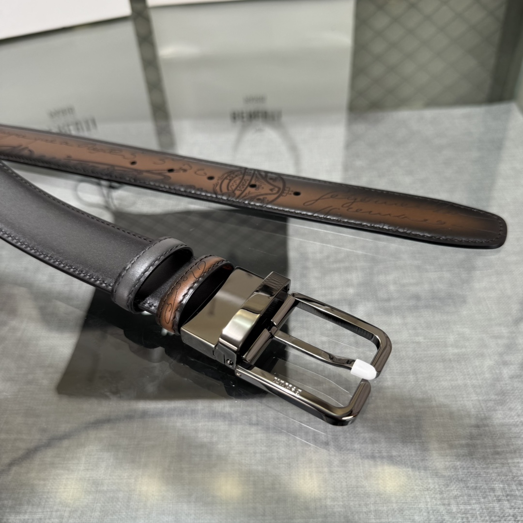 配原包装3.5宽Berluti 布鲁提 新款上新🆕 最新款男士腰带，高端质感感受，顶级擦色小牛皮质感极好