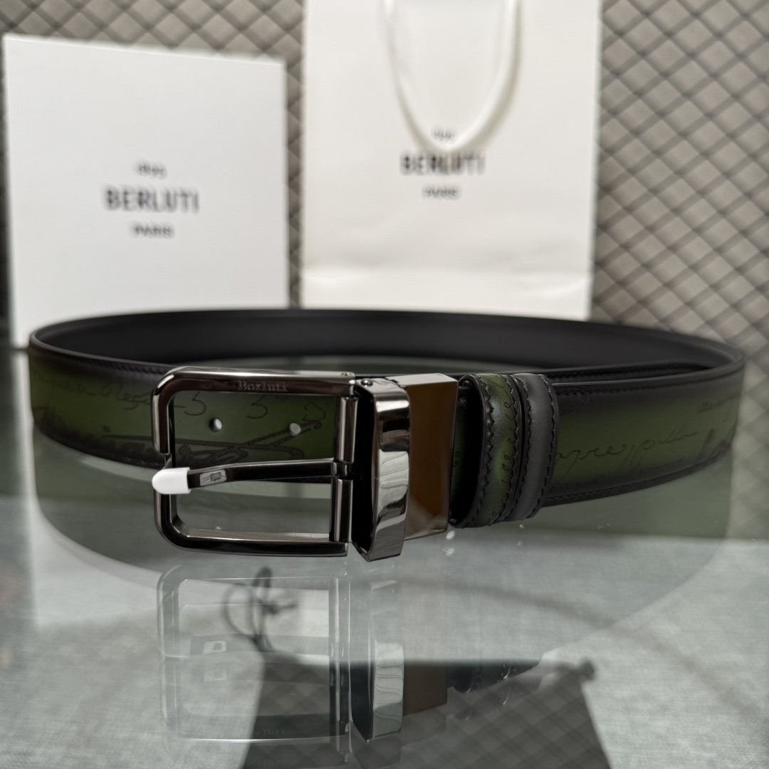 配原包装3.5宽Berluti 布鲁提 新款上新🆕 最新款男士腰带，高端质感感受，顶级擦色小牛皮质感极好