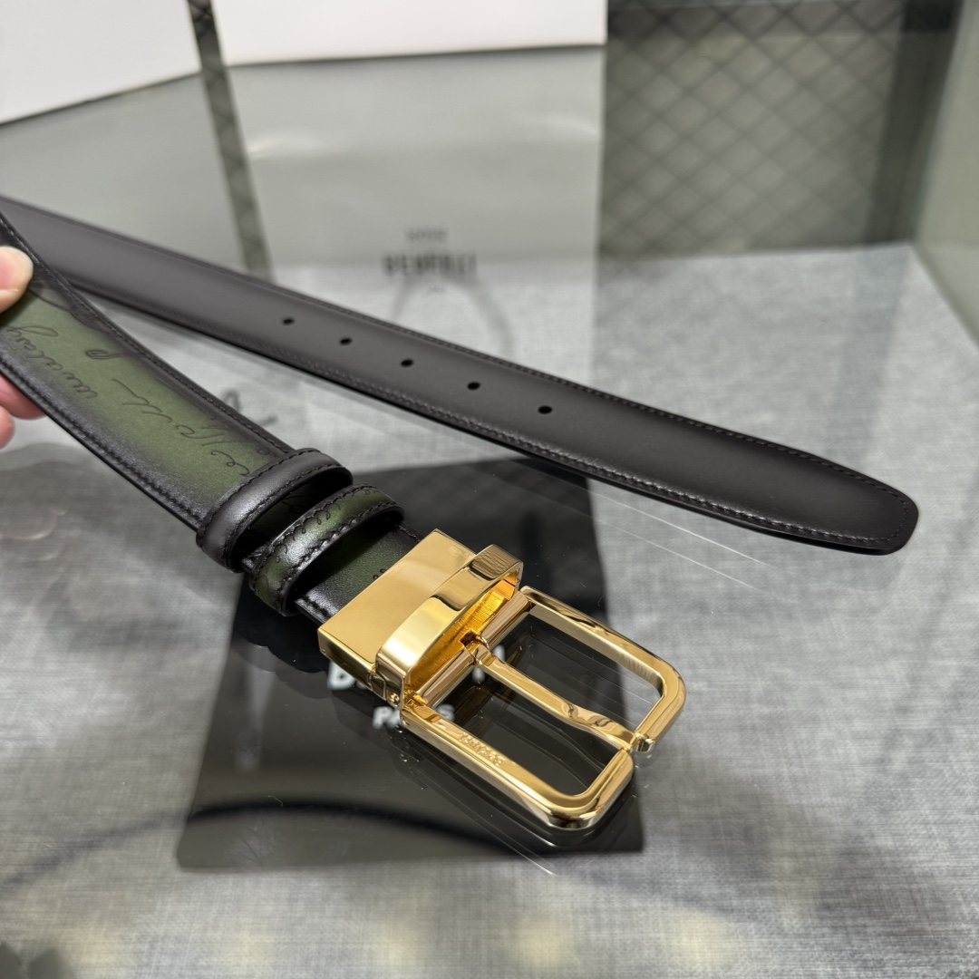 配原包装3.5宽Berluti 布鲁提 新款上新🆕 最新款男士腰带，高端质感感受，顶级擦色小牛皮质感极好