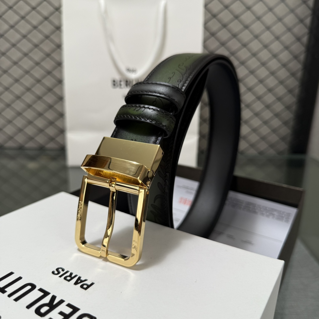 配原包装3.5宽Berluti 布鲁提 新款上新🆕 最新款男士腰带，高端质感感受，顶级擦色小牛皮质感极好