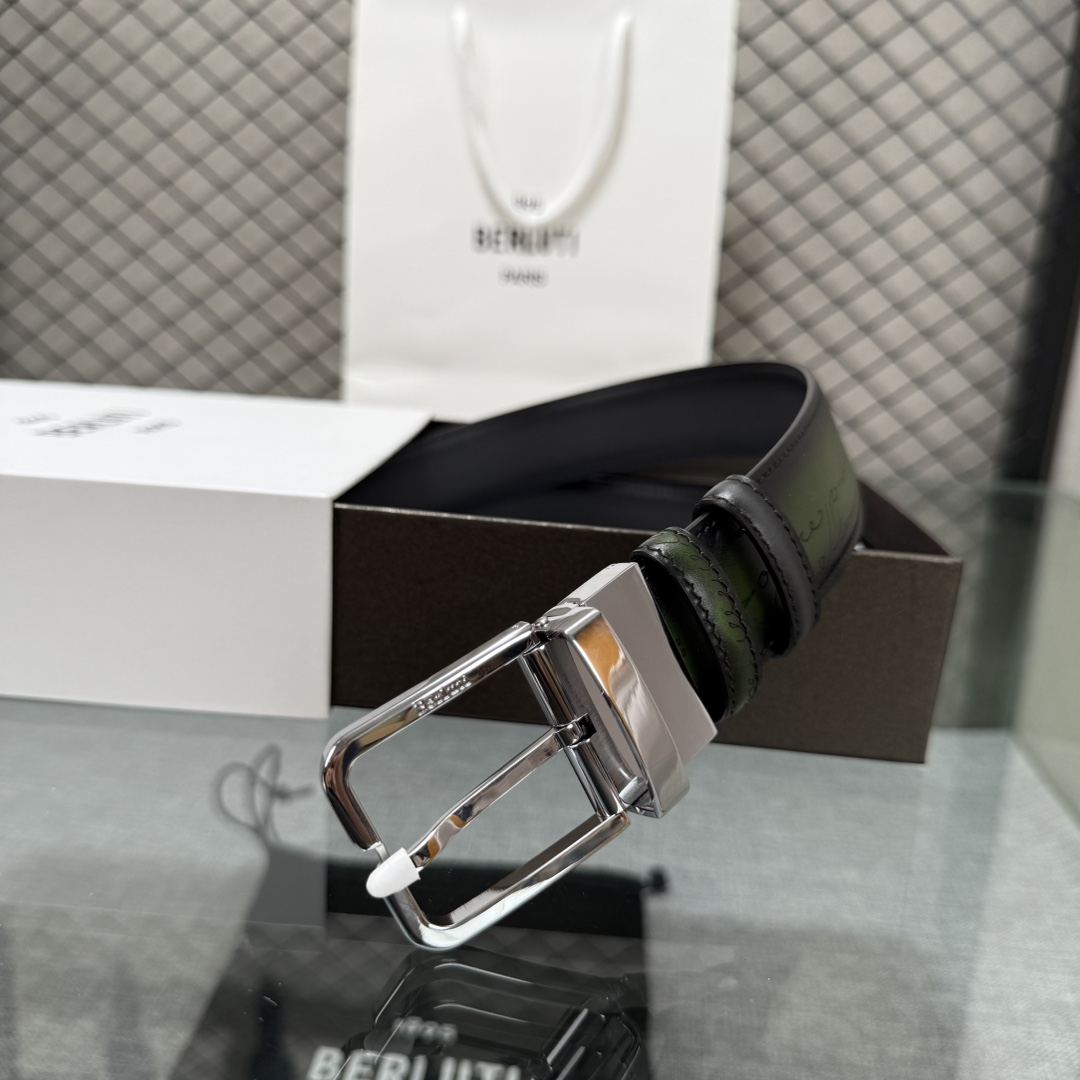 配原包装3.5宽Berluti 布鲁提 新款上新🆕 最新款男士腰带，高端质感感受，顶级擦色小牛皮质感极好
