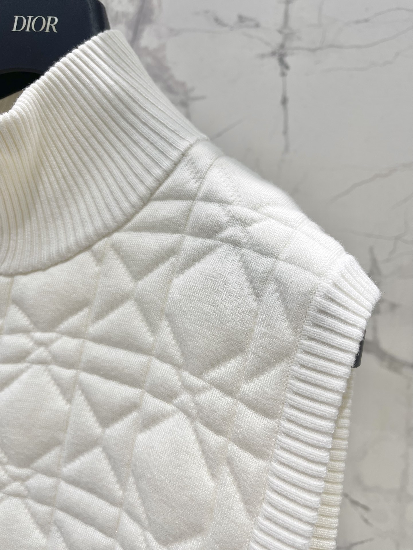 Dior Diamond Quilted Double Knit Baseball Vest - Stylish & Warm 5 i1763099558 1155 3