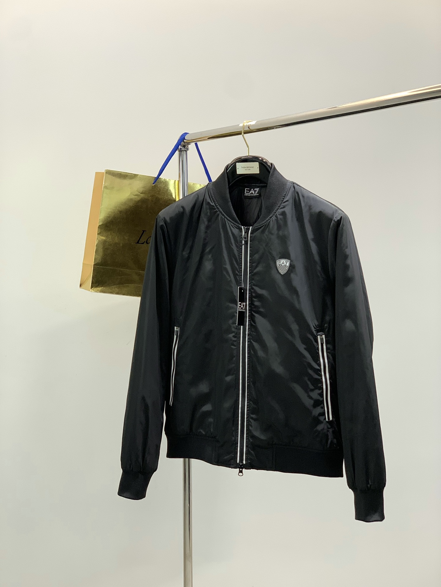 ，阿玛尼薄棉立领拉链夹克材质 面料 聚酯纤维 里料 棉尺S-2XL S M L XL XXL胸围112 