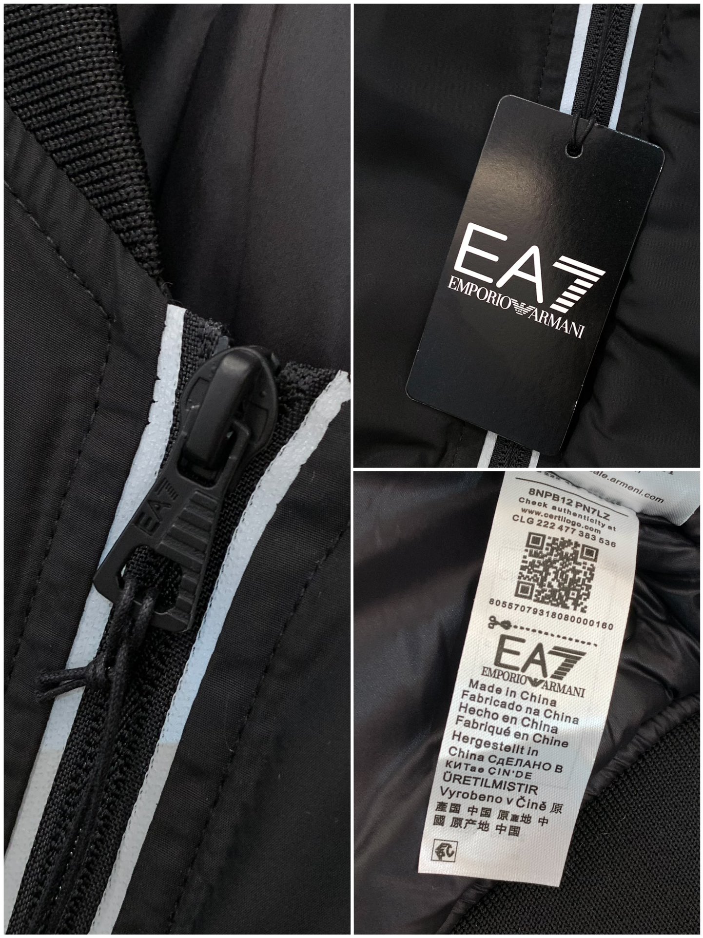 ，阿玛尼薄棉立领拉链夹克材质 面料 聚酯纤维 里料 棉尺S-2XL S M L XL XXL胸围112 