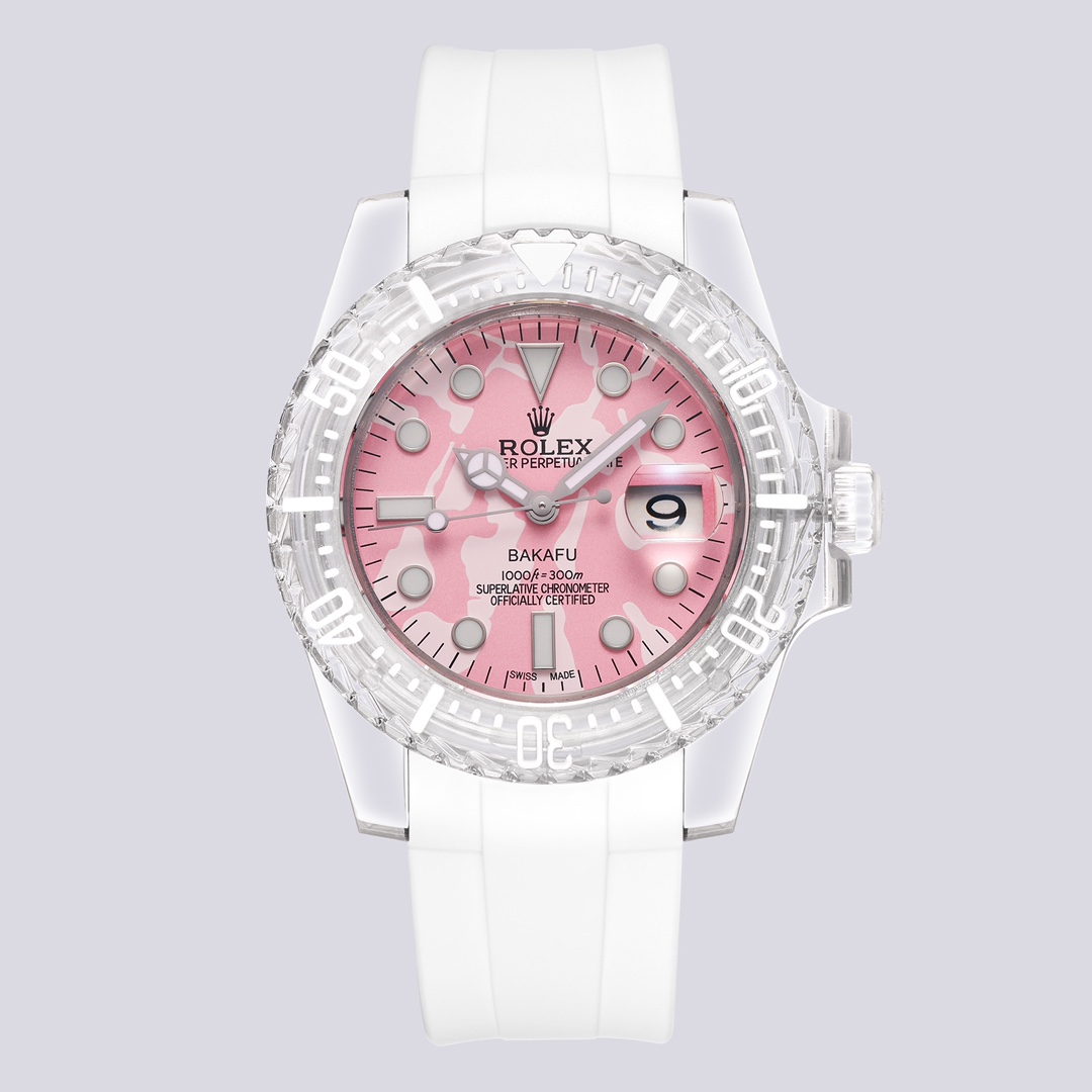 NO:617619,ER’s new product release [ROLEX & PHANTOMLAB joint masterpiece crystal series watch] is coming!  Subvert traditional concepts!  40mm diameter, suitable for both men and women. The entire case is made of materials, which will never turn yellow, is as transparent as new, and is scratch-resistant and wear-resistant!  Equipped with Rolex's classic blue hairspring movement, the travel time is accurate and stable. The automatic mechanical back-through design allows the movement of the movement to be seen at a glance. Every time you appreciate it, you will admire the ingenuity!  A variety of dials are available, each one is carefully designed to show unique personality and fashion taste. The bezel and dial are equipped with super ice blue luminous light!  It is equipped with the top imported TPE fluoroplastic strap on the market and has the same finely ground buckle as the original version and will never turn yellow!  (You will receive a pair of translucent straps of the same material when you place an order) ER boutiques are on sale in limited quantities, welcome to appreciate them!  It took half a year to pursue the beauty of details and create an unconstrained work, releasing its unique charm!  ,,tom ford,rolex19860909ER新品发布【ROLEX&PHANTOMLAB联名力作水晶系列腕表】强势来袭！颠覆传统概念！ 40mm表径,男女皆宜,表壳通体采用材料,有永不发黄,通透如新,抗刮耐磨的特质！ 搭载劳力士经典蓝游丝机芯,走时精准稳定,自动机械背透设计,让机芯的运转一览无余,每一次欣赏,都是对匠心独运的赞叹！ 多种表盘可选,每一款都是精心设计,展现独特的个性与时尚品味,表圈、表盘都配备超强冰蓝夜光！ 配套市面顶级进口TPE氟胶表带与原版一致精磨表扣,永不变黄！（下单即送同材质半透明表带一副） ER精品限量发售,欢迎品鉴！历时半年追求细节之美,天马行空之作,释放与众不同的魅力！,,tom ford,rolex,Watch