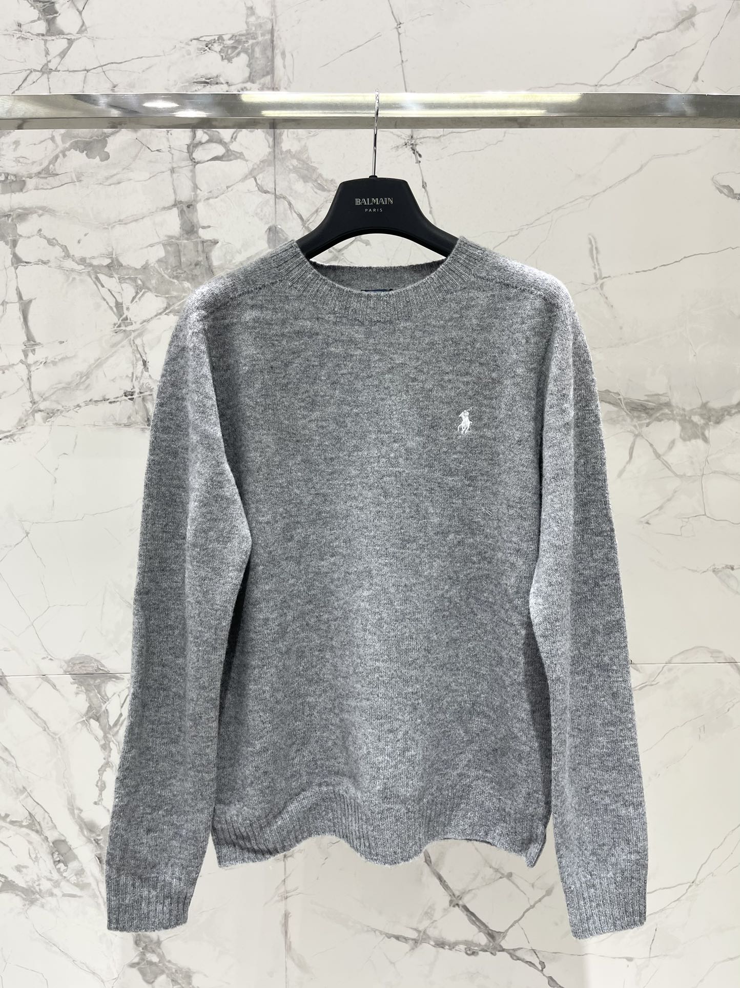 Polo Ralph Lauren Embroidered Pony Knit Sweater Classic Round Neck Top