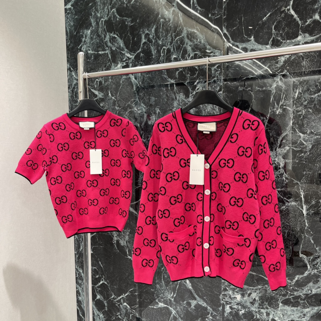 G家 25秋冬新款 提花针织短袖 经典双G提花➕撞色设计，复古优雅，时尚感满满!圆领简约百搭，短袖剪裁超